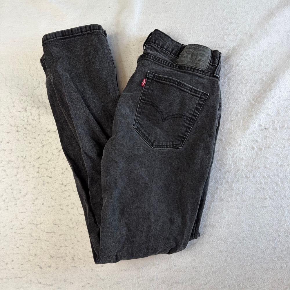 Levis 514 Straight Fit Jeans Mens 34x34 Black Denim Faded Stretch